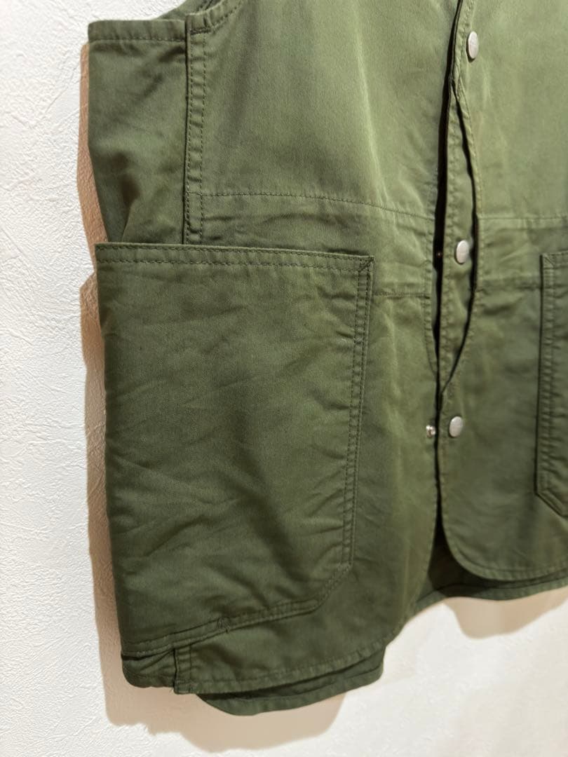 値下中　SASSAFRAS ワークベスト オリーブ XS ベスト 美品