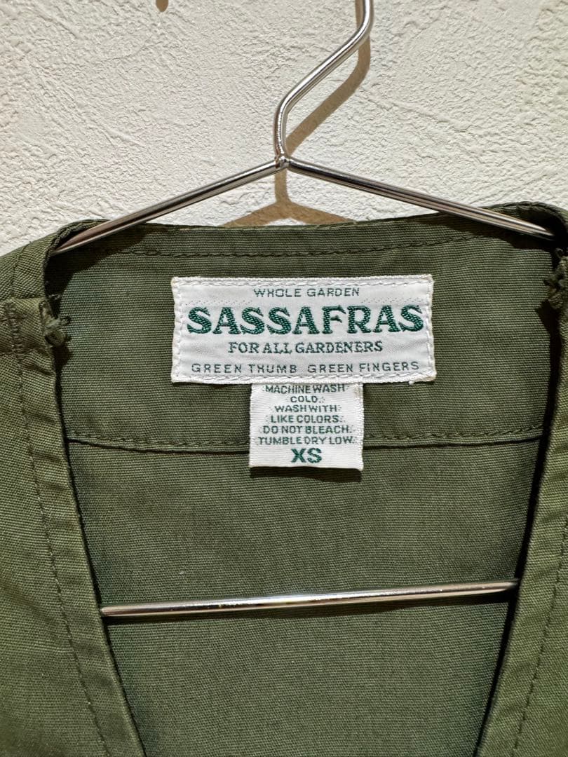 値下中　SASSAFRAS ワークベスト オリーブ XS ベスト 美品