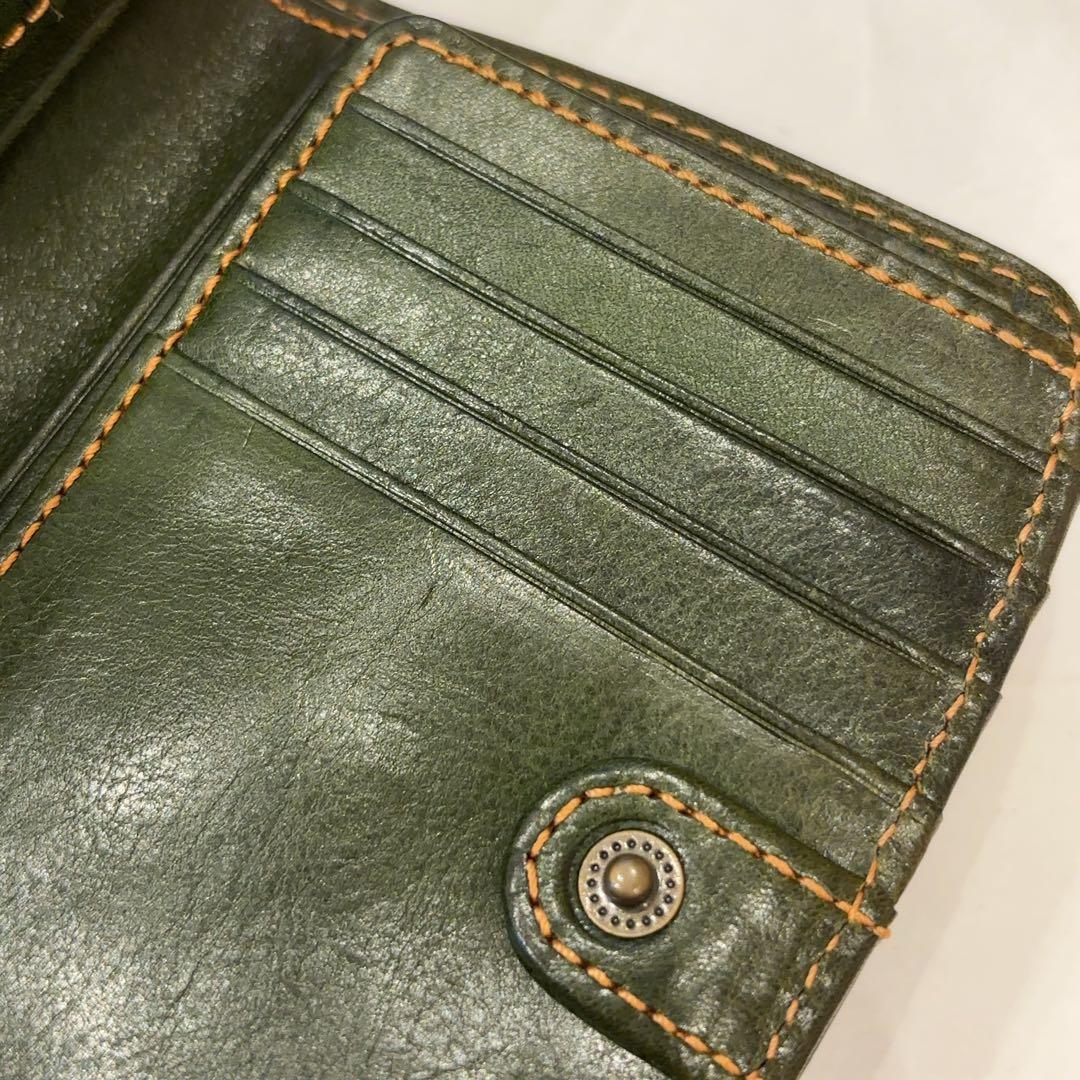 新品　ダコタ　リリーヴォ　二つ折り　財布　グリーン　牛革