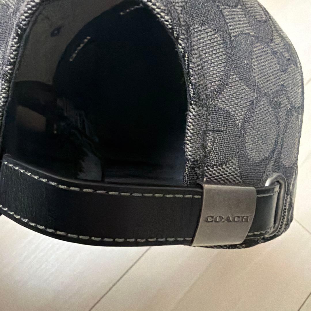 COACH グレー ロゴキャップ M/L