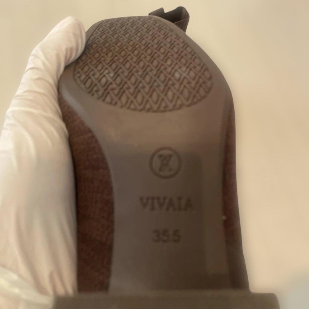美品❤️VIVAIA サイドゴアブーツ　スクエアトゥ　撥水加工　ブラウン　22.5