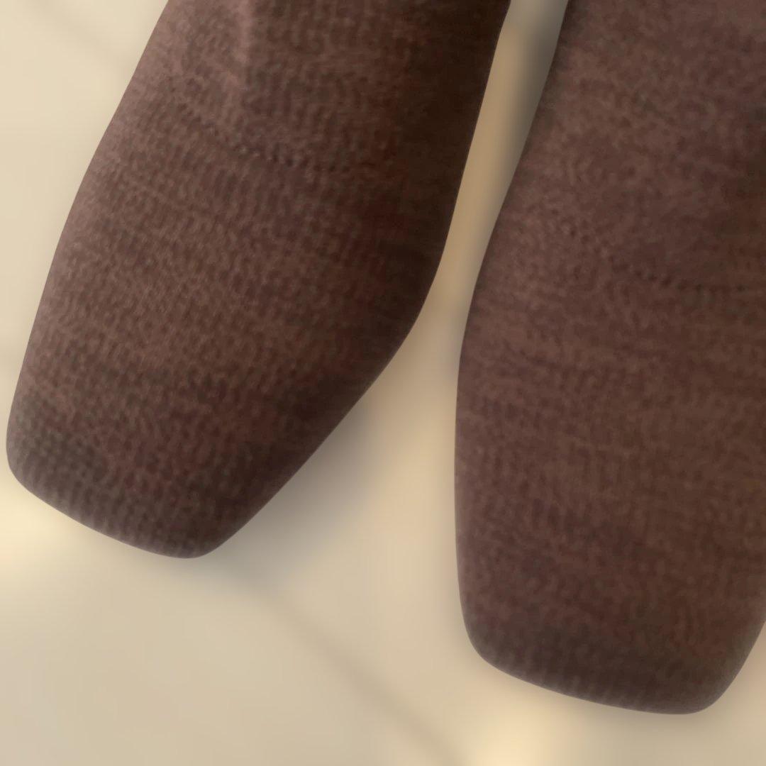 美品❤️VIVAIA サイドゴアブーツ　スクエアトゥ　撥水加工　ブラウン　22.5