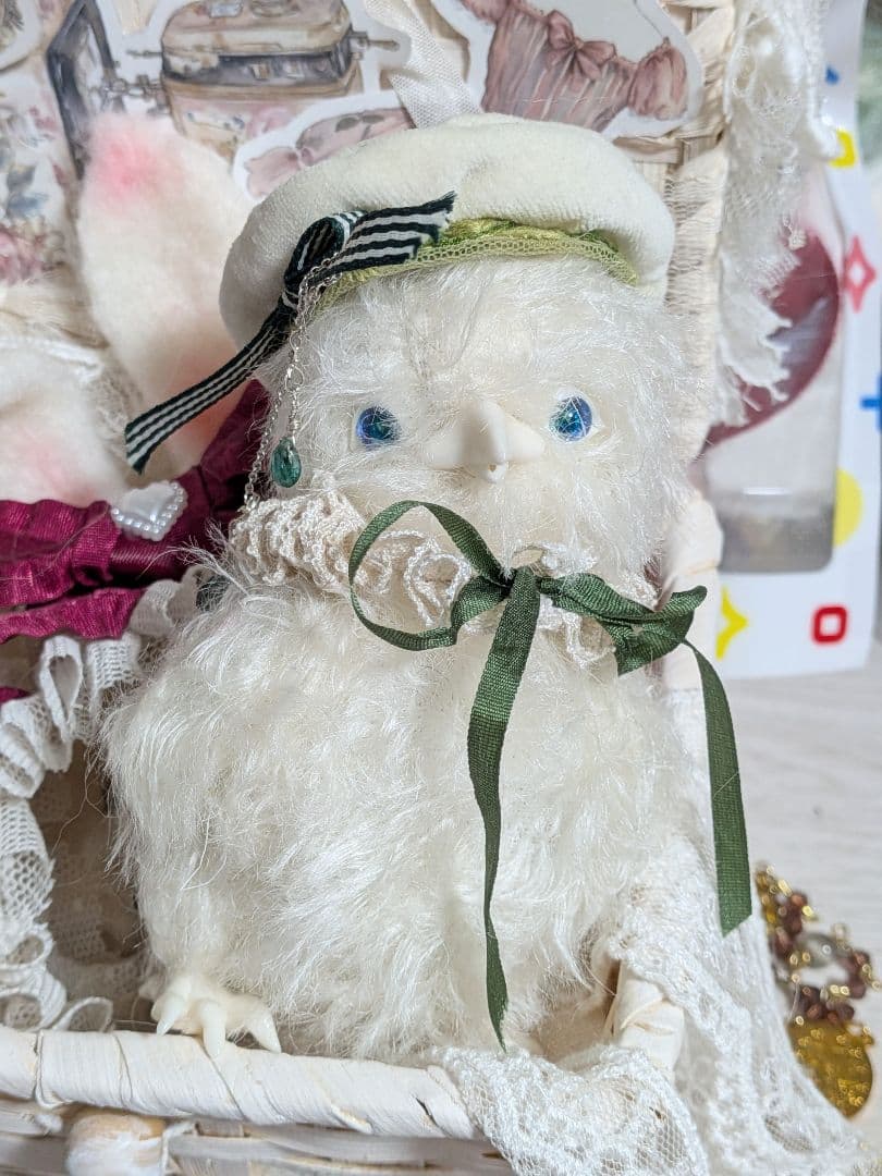 作家様 ディーラー様 製 白子ガラス ぬいぐるみ アートドール ハンドメイド