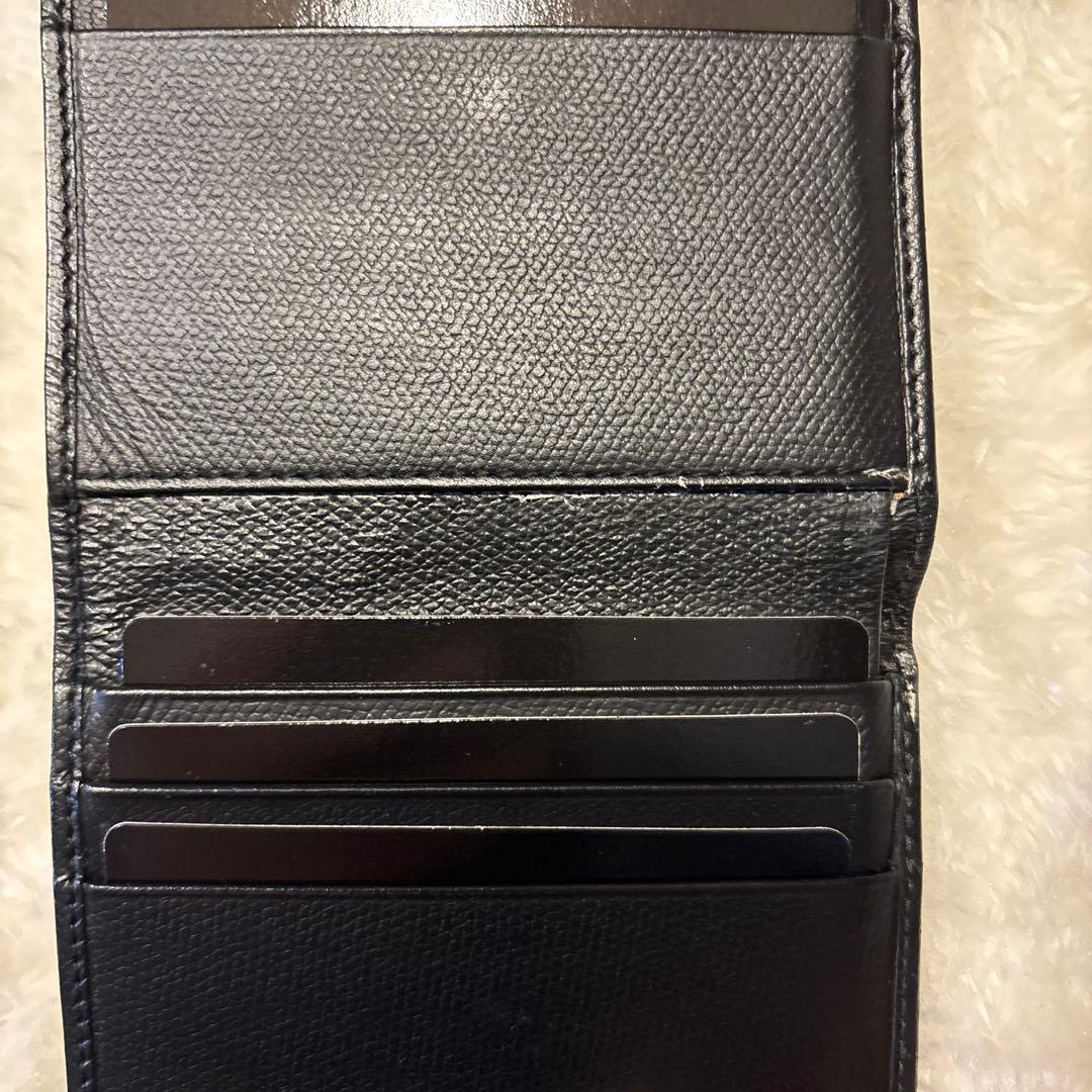 CHANEL ココボタン　三つ折り財布 黒 レザー