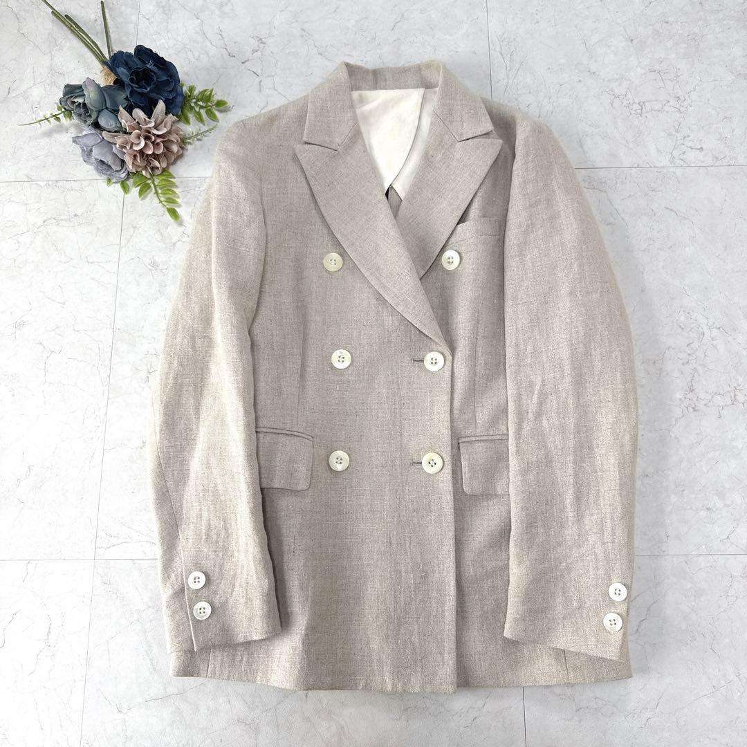 美品⭐︎Spick&Span ダブルブレスト リネンジャケット　36サイズ