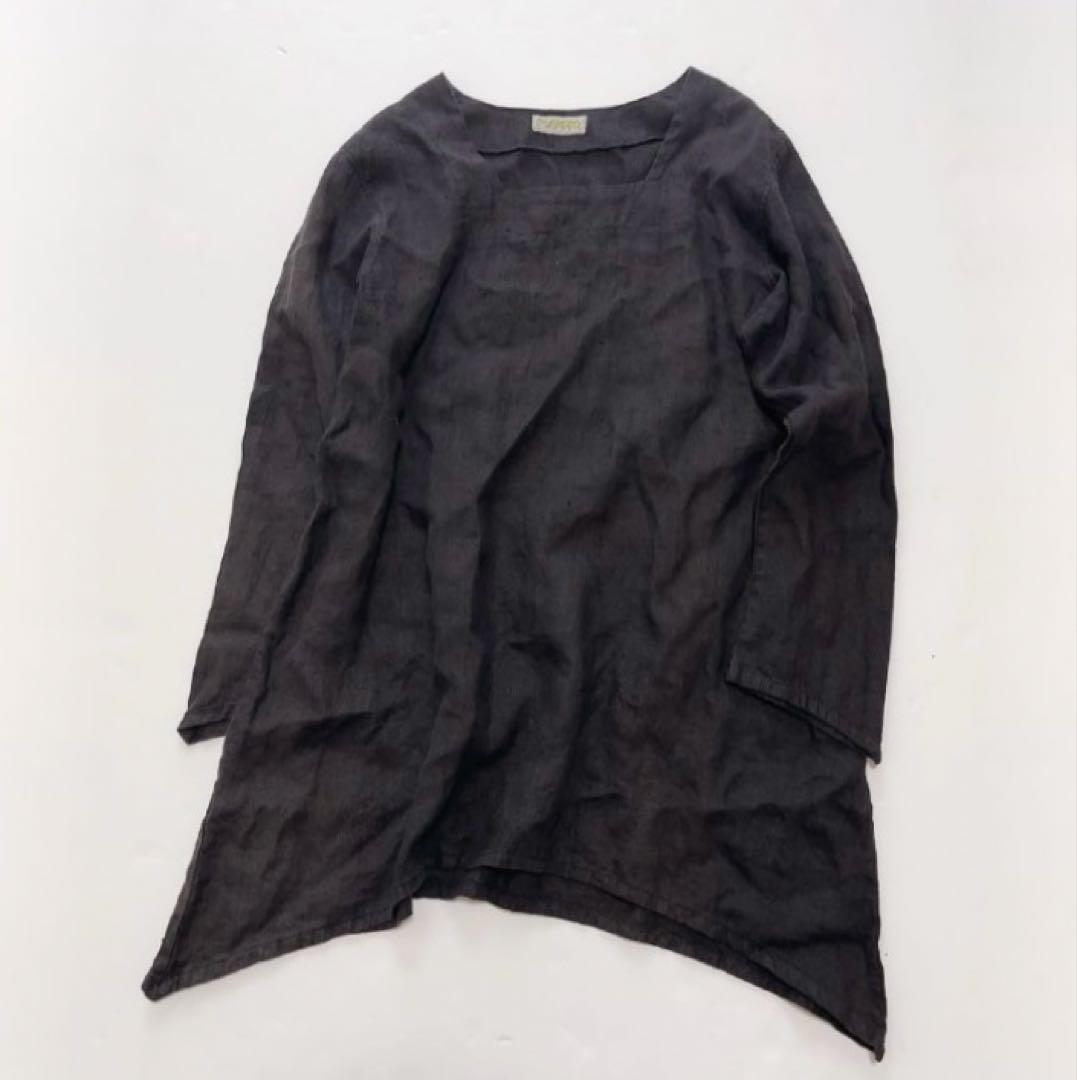 ワンピース FLAXXXs vintage linen dress black