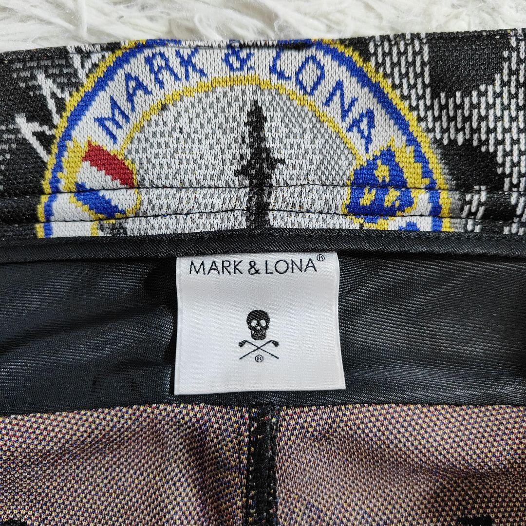 【新品】MARK&LONA マーク＆ロナ 総柄 ゴルフパンツ 50 XL 黒