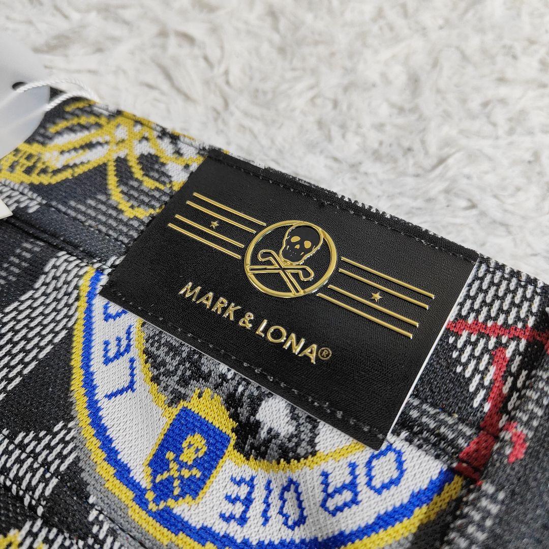 【新品】MARK&LONA マーク＆ロナ 総柄 ゴルフパンツ 50 XL 黒