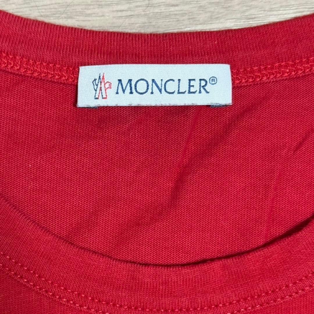 【極美品】MONCLER モンクレール Tシャツ レッド デカロゴ プリント M