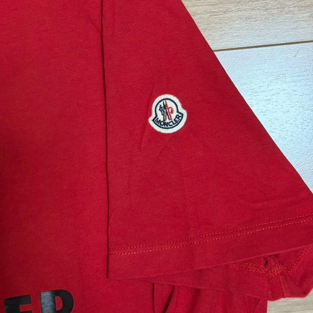 【極美品】MONCLER モンクレール Tシャツ レッド デカロゴ プリント M