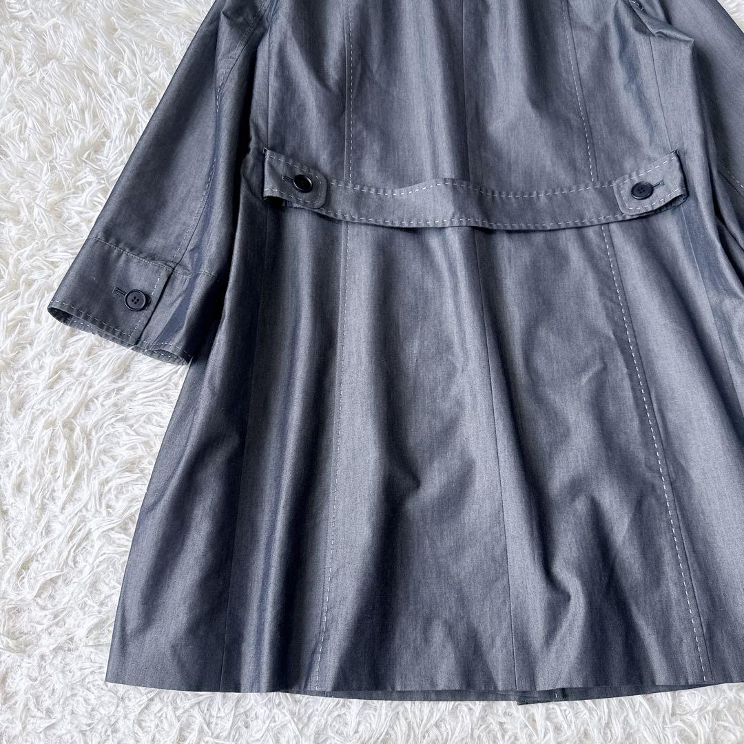 極美品 レリアン シルク混 スプリングコート 大きいサイズ 13+ グレー