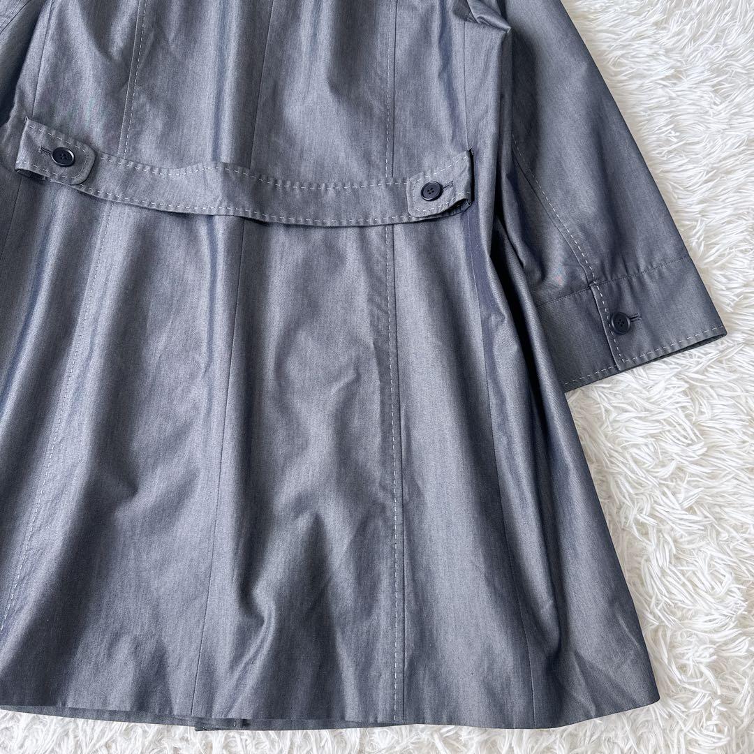極美品 レリアン シルク混 スプリングコート 大きいサイズ 13+ グレー