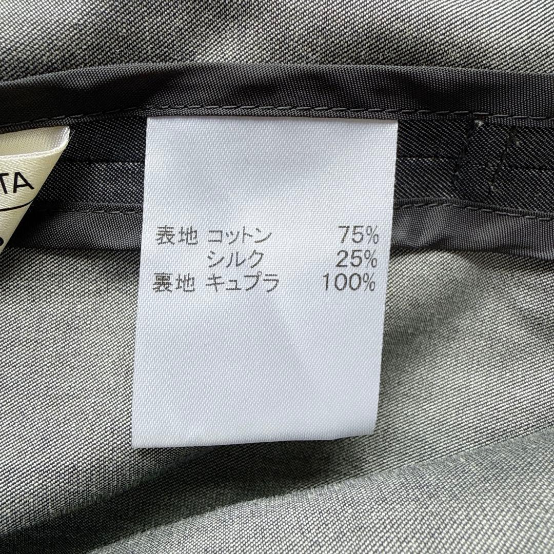 極美品 レリアン シルク混 スプリングコート 大きいサイズ 13+ グレー