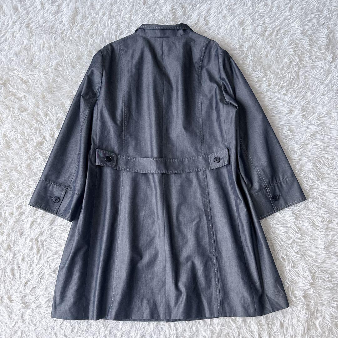 極美品 レリアン シルク混 スプリングコート 大きいサイズ 13+ グレー