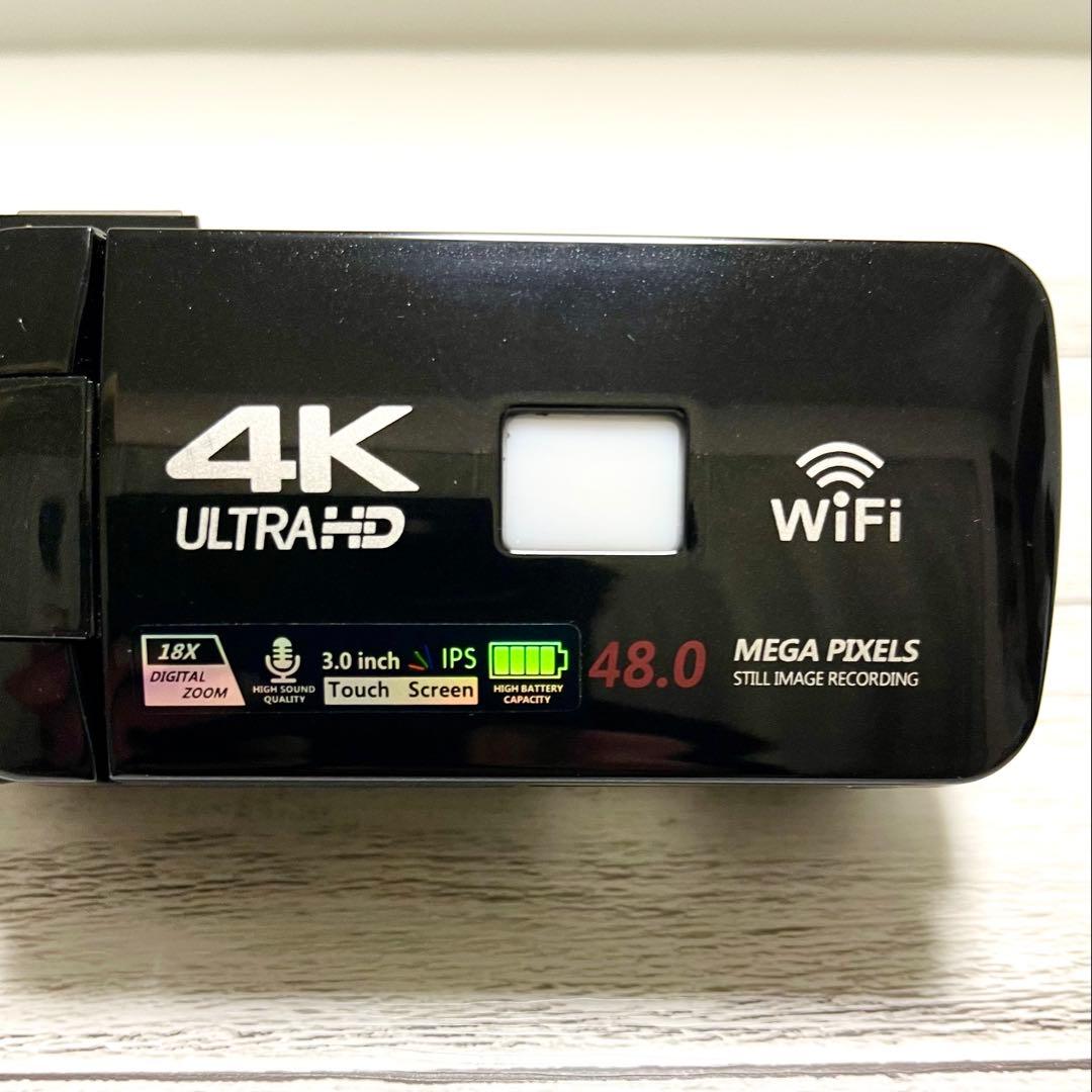 【中古美品】4K ULTRA HD デジタルビデオカメラ マイク付 Wi-Fi