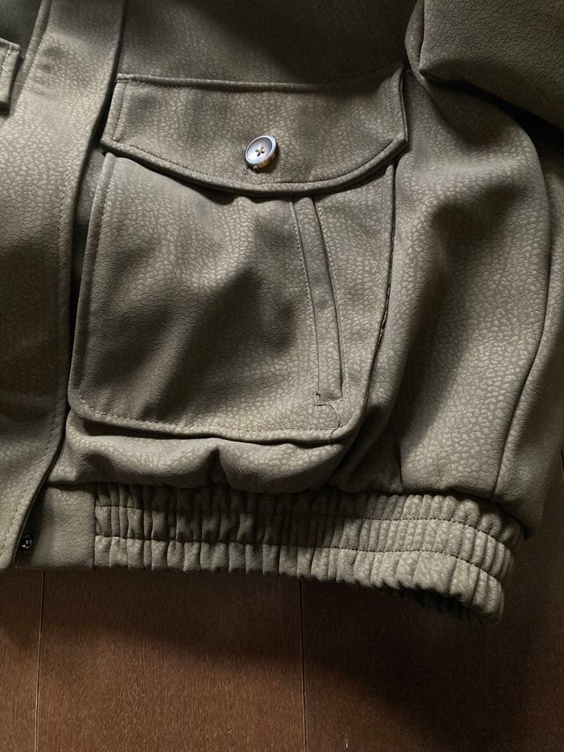 ASK 様ZARA カーキ　デタッチャブルカラー　スエード風JKファー取り外し可