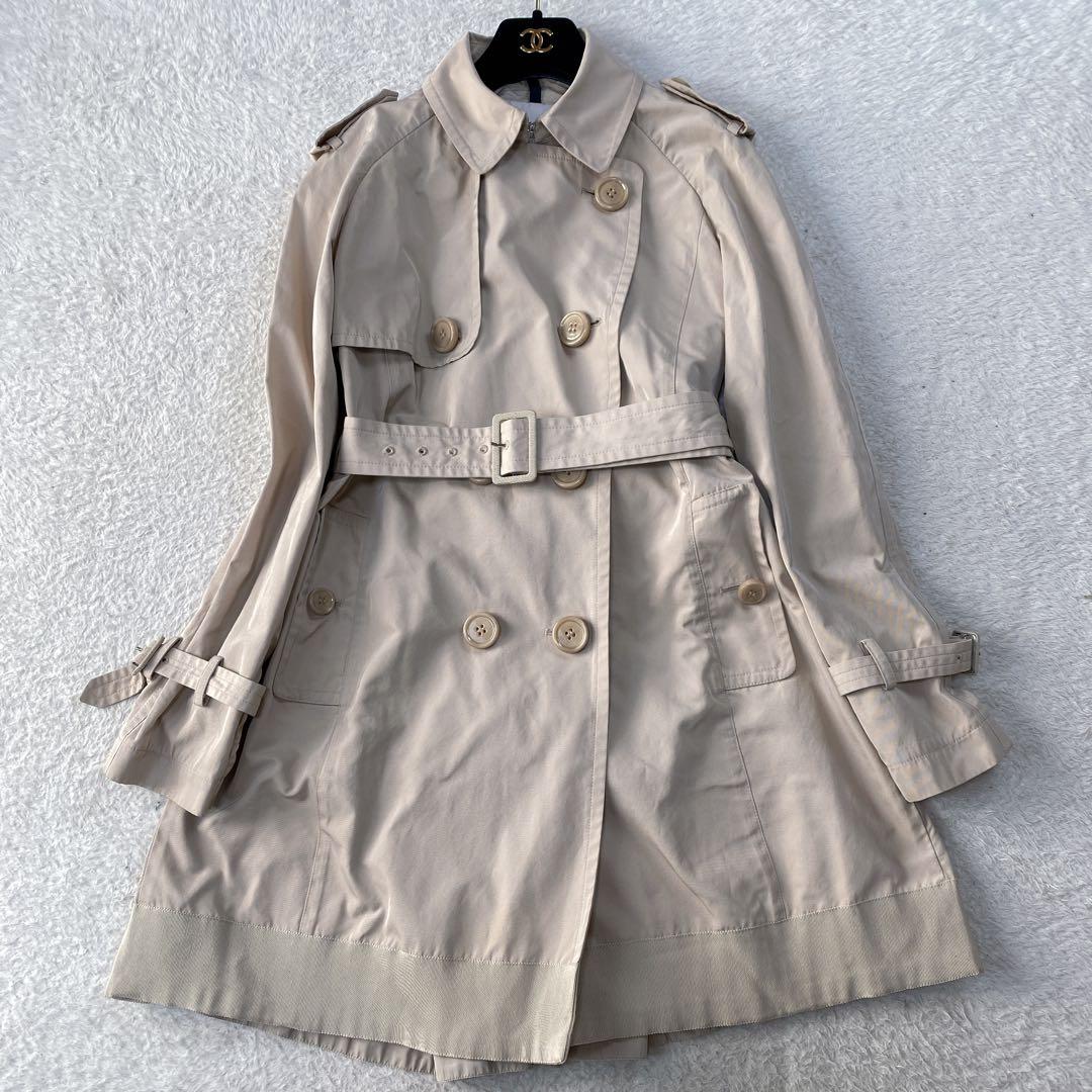 美品・MONCLER トレンチコート スプリングコート ベルト サイズ1 フリル