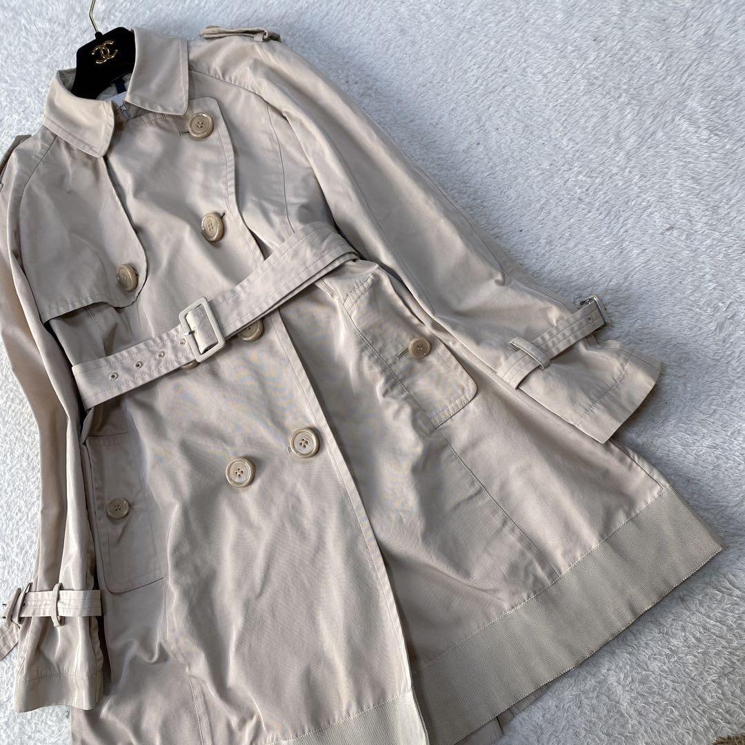 美品・MONCLER トレンチコート スプリングコート ベルト サイズ1 フリル