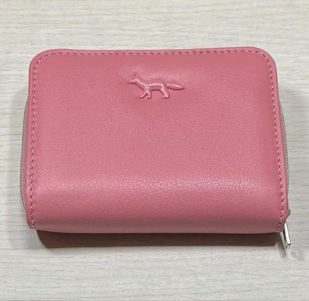 メゾンキツネ　二つ折り財布　ピンク