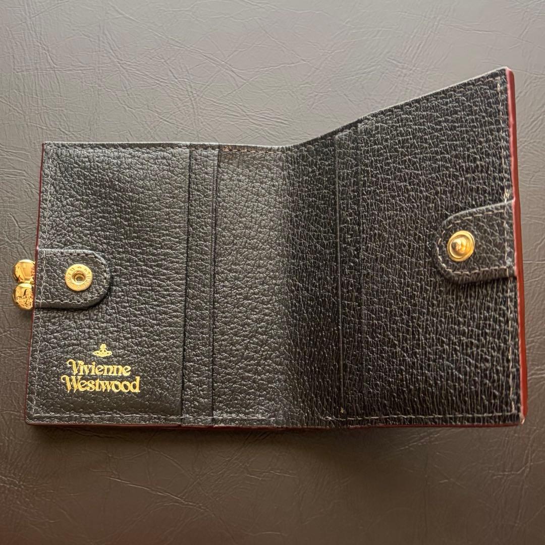 ヴィヴィアンウエストウッド 二つ折り財布 レザー 黒 Vivienne がま口