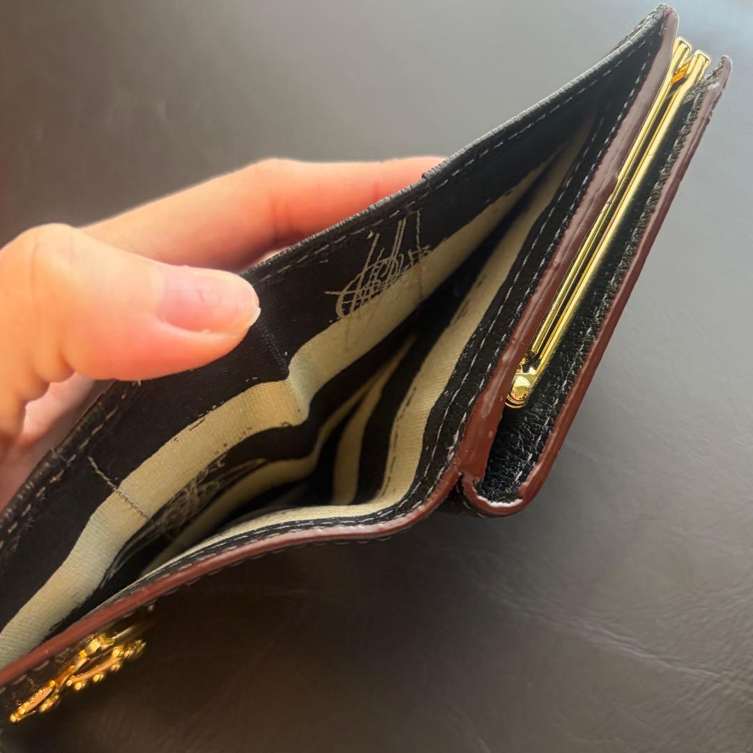 ヴィヴィアンウエストウッド 二つ折り財布 レザー 黒 Vivienne がま口