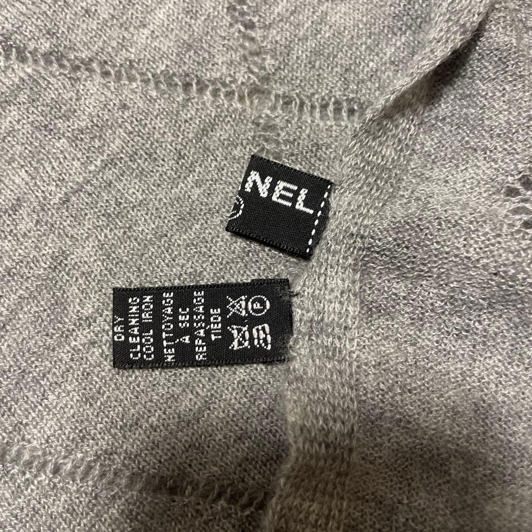CHANEL カシミアストール グレー