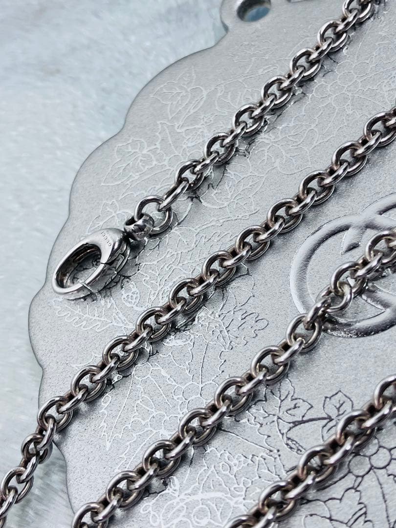 【美品】GUCCI オーバルチェーン ネックレス 男女兼用　SV925