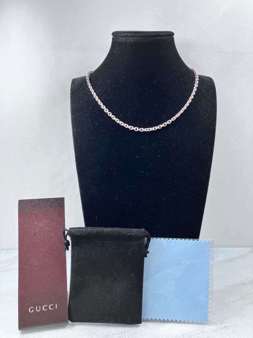 【美品】GUCCI オーバルチェーン ネックレス 男女兼用　SV925