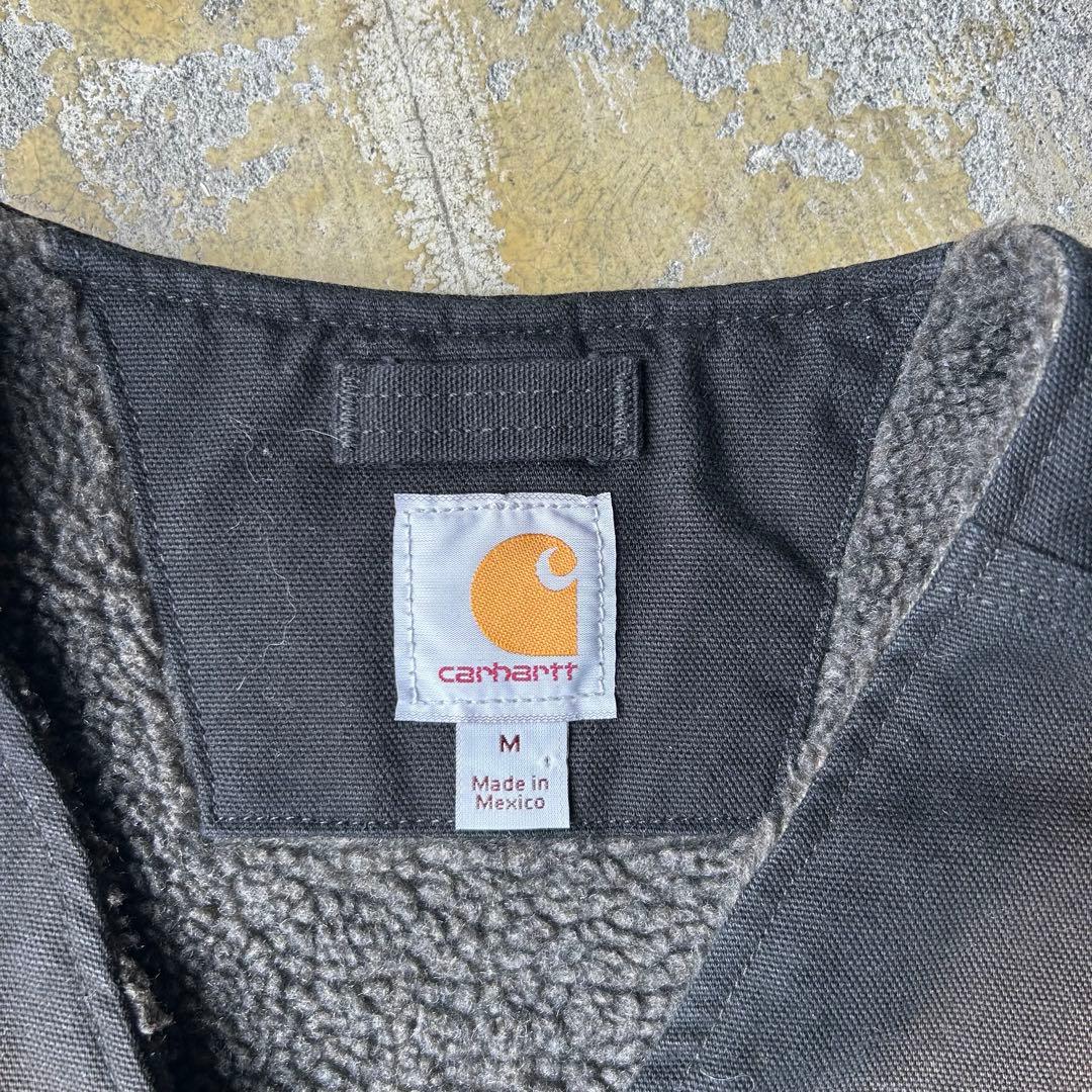 90S carhartt 鬼フェード ボアベスト ブラック カーハート
