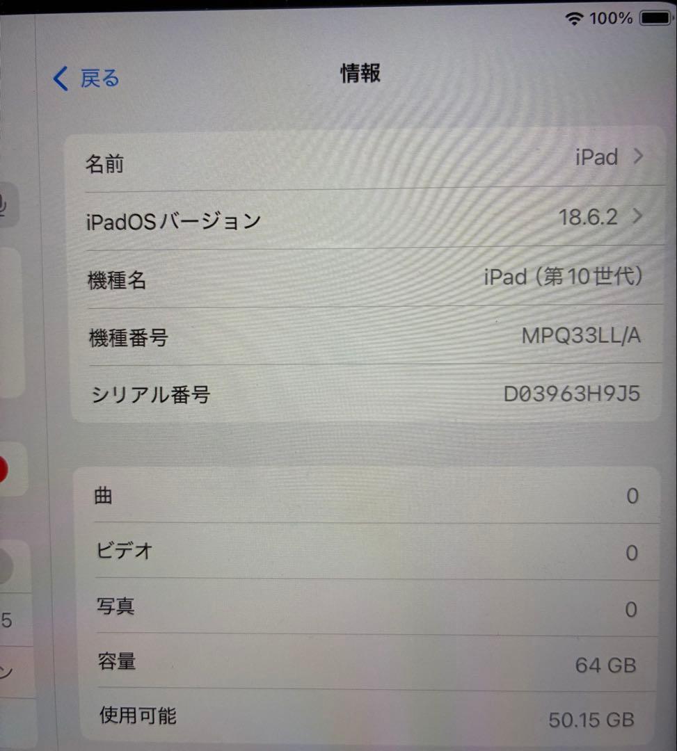 中古美品Apple iPad (第10世代) 64GB ケース付き