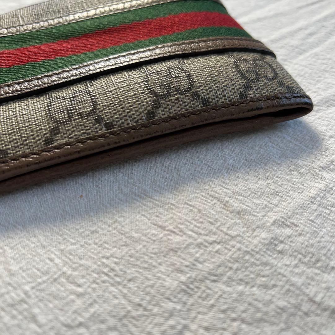 GUCCI 二つ折り財布　GGロゴ　シェリーライン　オフィディア　GGマーモント