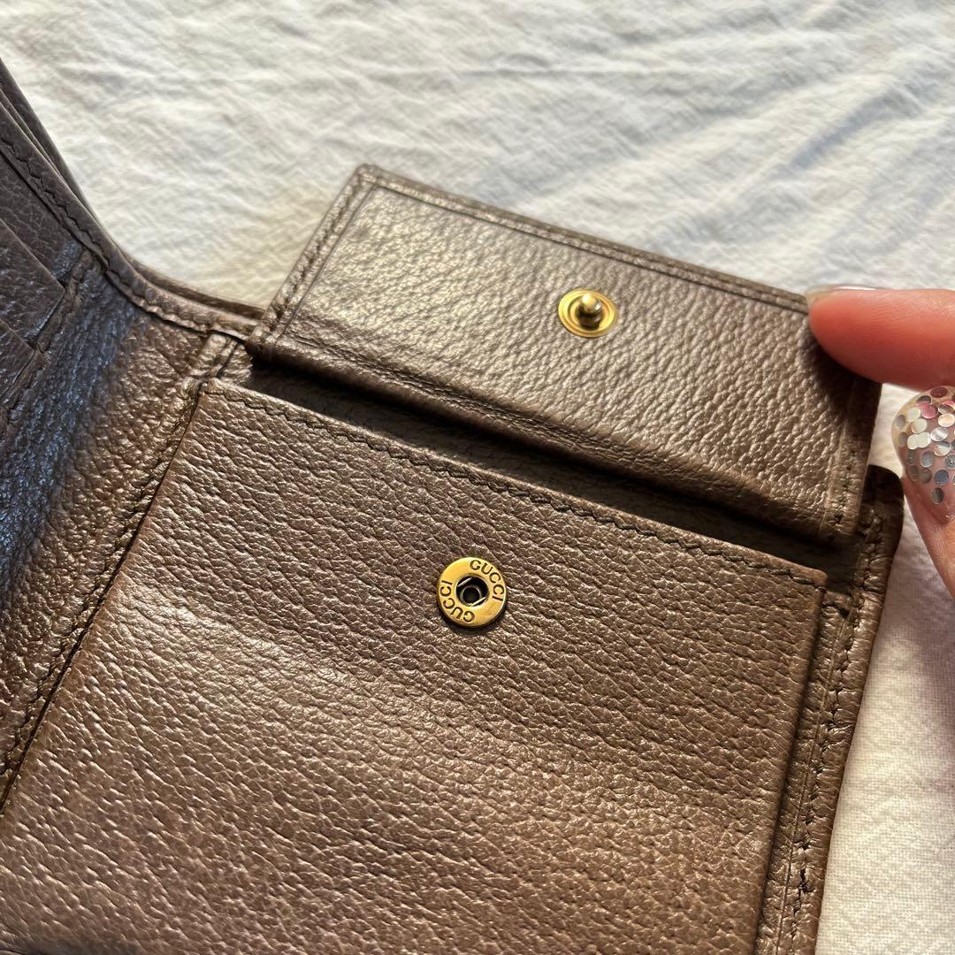 GUCCI 二つ折り財布　GGロゴ　シェリーライン　オフィディア　GGマーモント