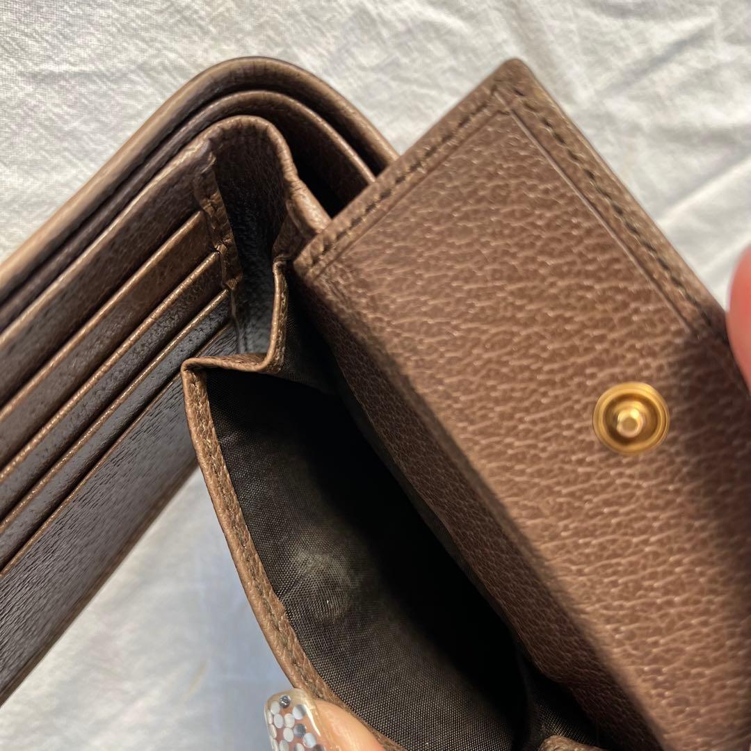 GUCCI 二つ折り財布　GGロゴ　シェリーライン　オフィディア　GGマーモント