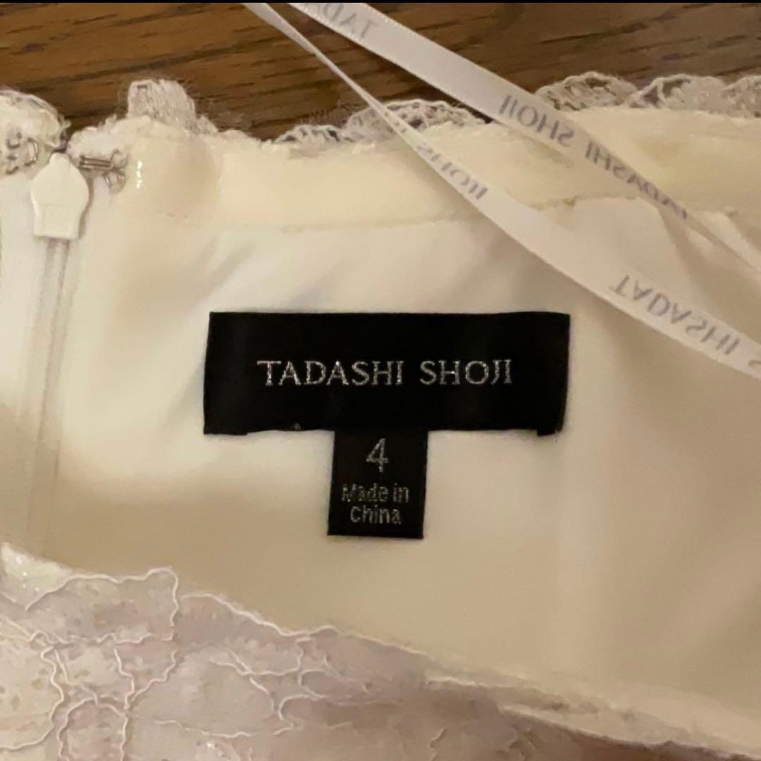 タダシショージ Tadashi Shoji 7分袖 ワンピース ホワイト×黒