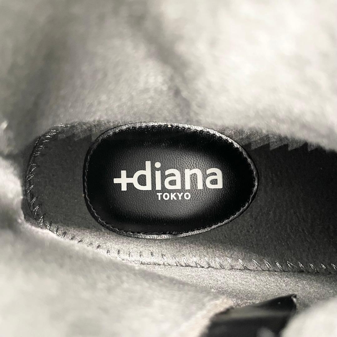 +diana プラスダイアナ スノーブーツ サイドジップ グリッター 黒 M
