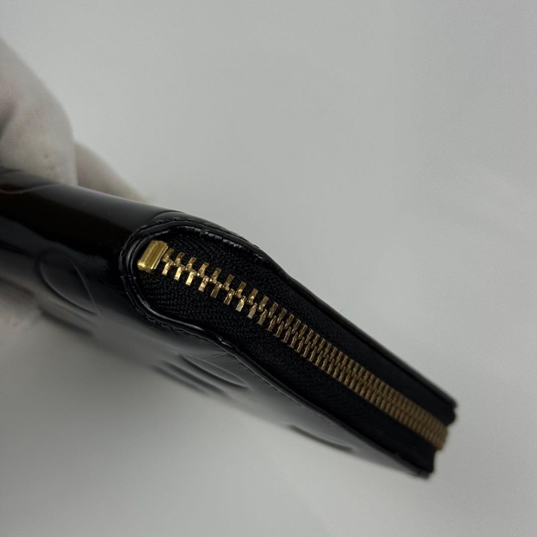 【保存箱付/美品】コムデギャルソン 二つ折り財布 レザー エンボスドット 黒