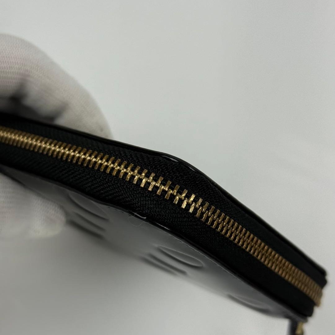 【保存箱付/美品】コムデギャルソン 二つ折り財布 レザー エンボスドット 黒