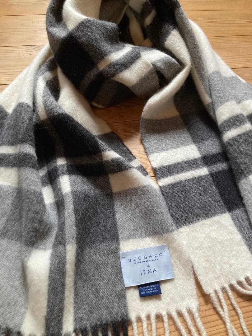 【BEGG&CO】×IENA ラムアンゴラストール スコットランド製 ベグイエナ
