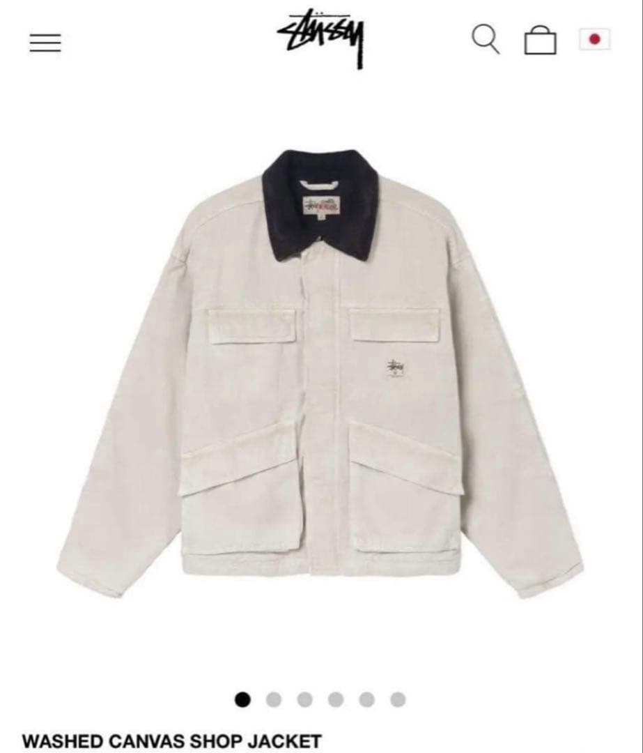 Stussy WASHED CANVAS SHOP JACKET ステューシー
