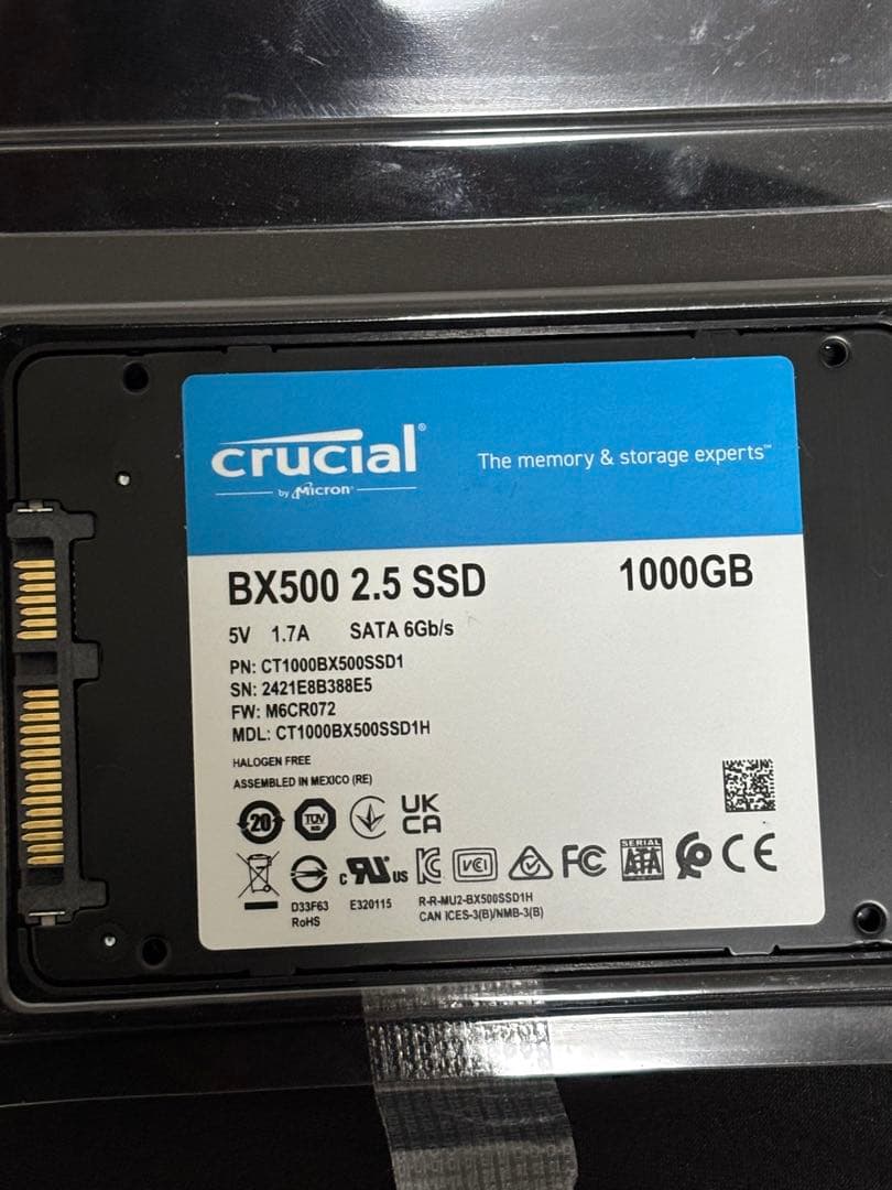 内蔵型SSD crucial BX500 2.5 SSD 1TB