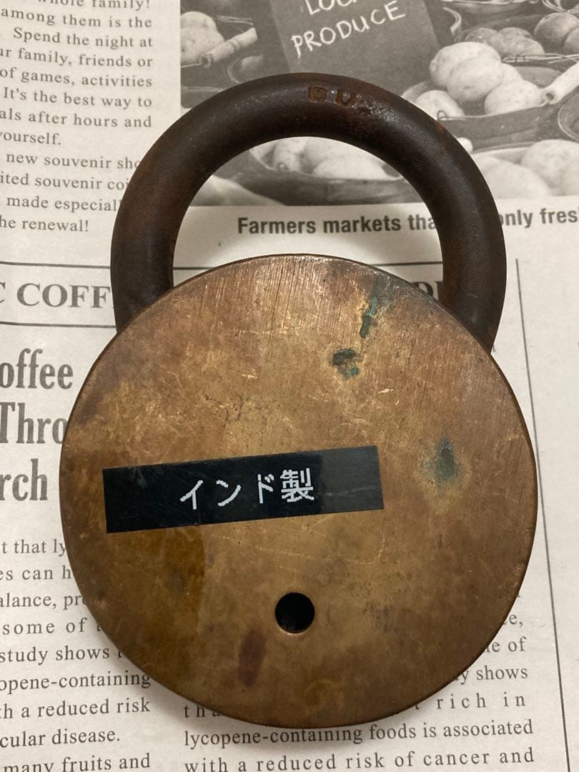 ビンテージ　スカルデザイン 南京錠 2本の鍵付き