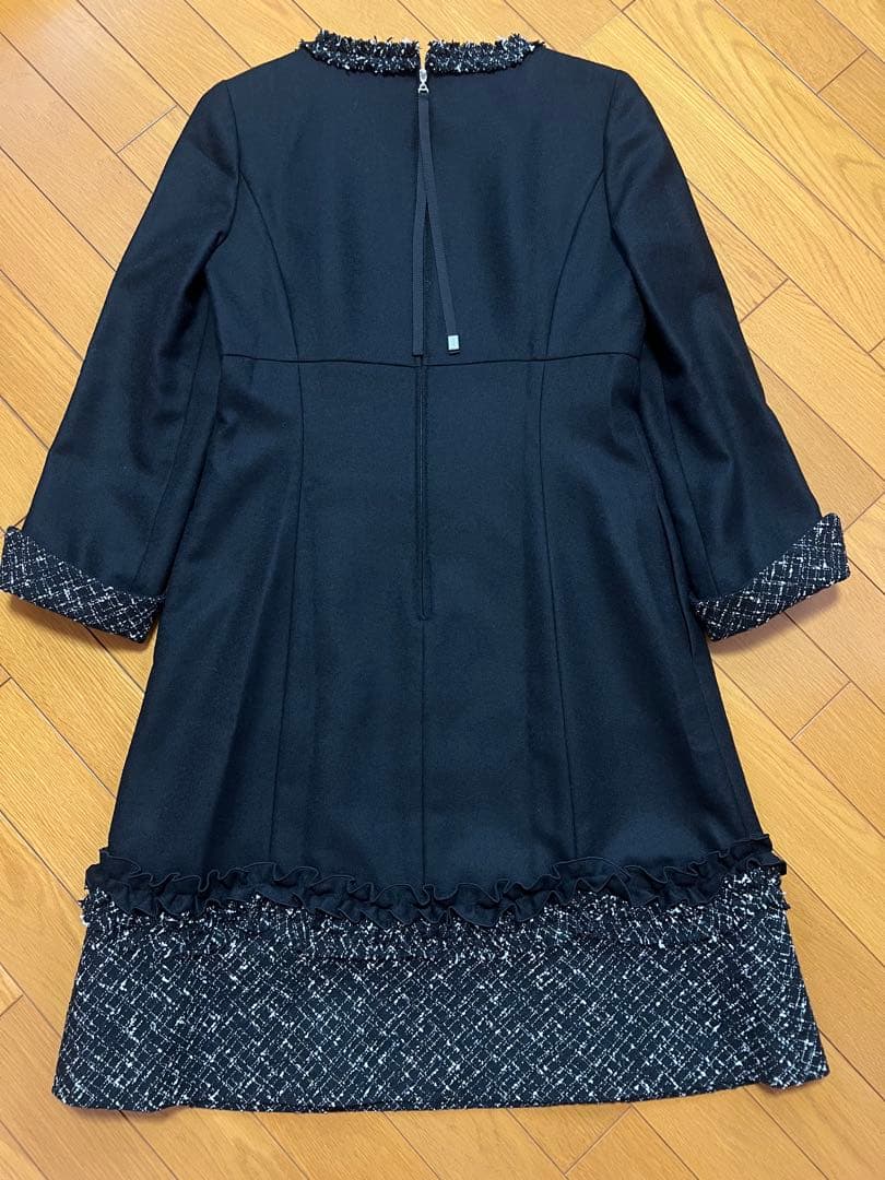 エムズグレイシー M's GRACY 黒ひざ丈ワンピース 38 卒業式