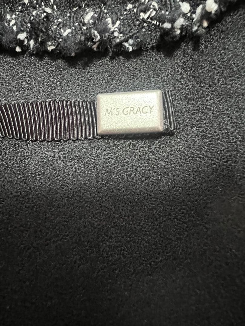 エムズグレイシー M's GRACY 黒ひざ丈ワンピース 38 卒業式