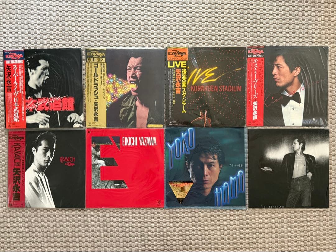 週末値下げ♪タワレコA4ステッカーおまけ付き 矢沢永吉 レコード8枚おまとめ