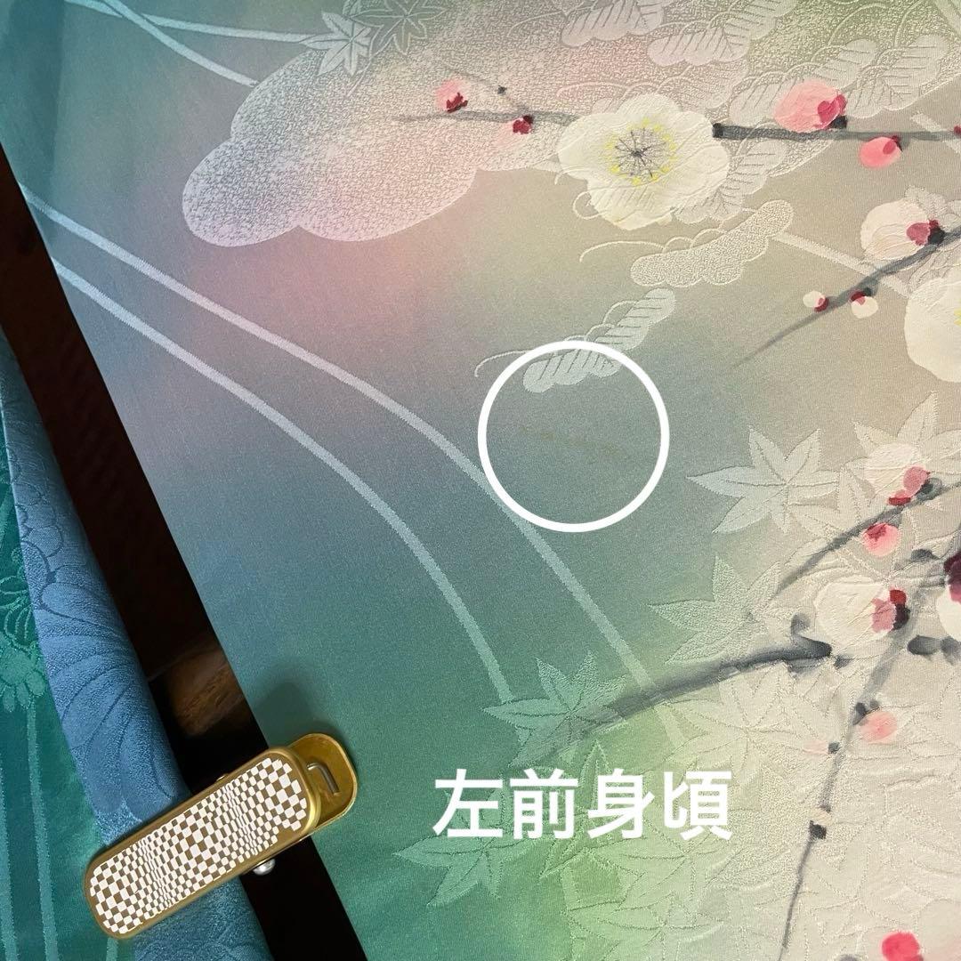 振り袖 大柄 牡丹 梅文様 正絹 トールサイズ 裄67 v002