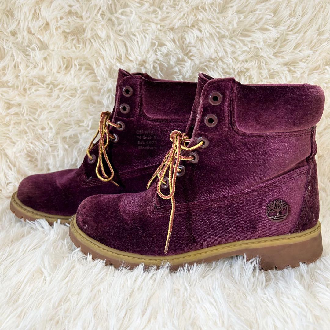 H*売様 ✨極美品✨Timberland×OFF-WHITE ベルベット 6ホー