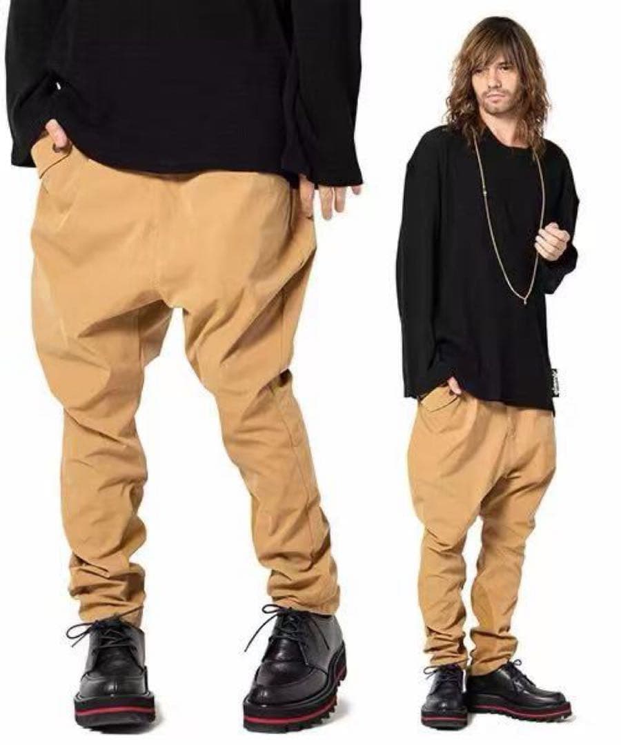 glamb 裾リブ ストレッチ サルエル ジョッパーズ パンツ ベージュ 1
