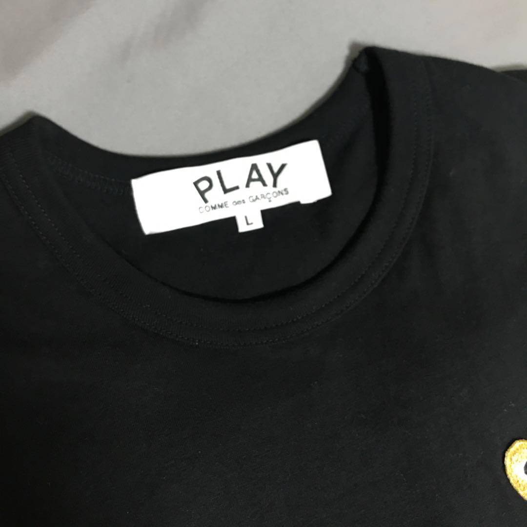 PLAY COMME des GARCONS ブラック　ゴールド　Tシャツ　L