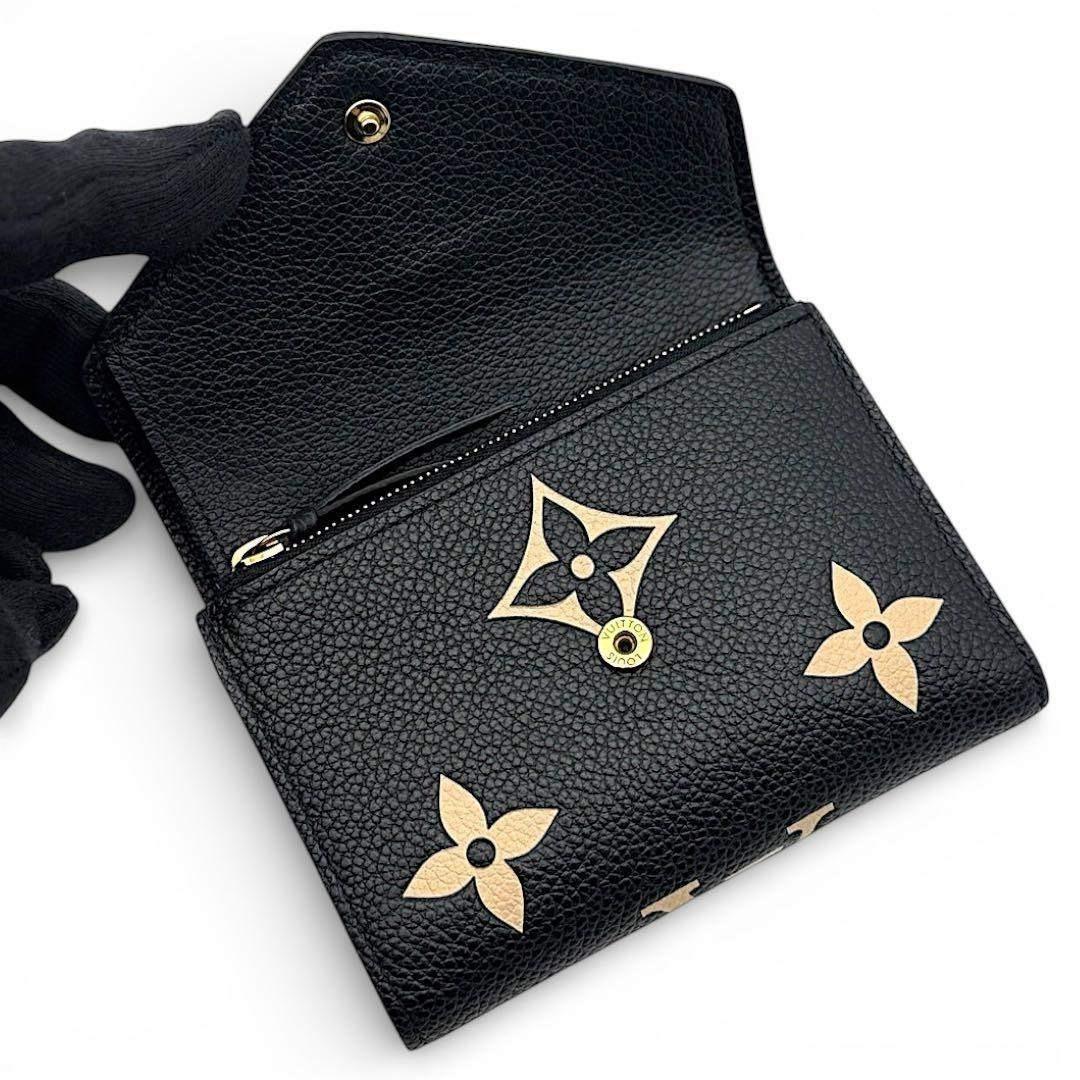 ルイヴィトン バイカラー ポルトフォイユ ヴィクトリーヌ ブラック 折り財布