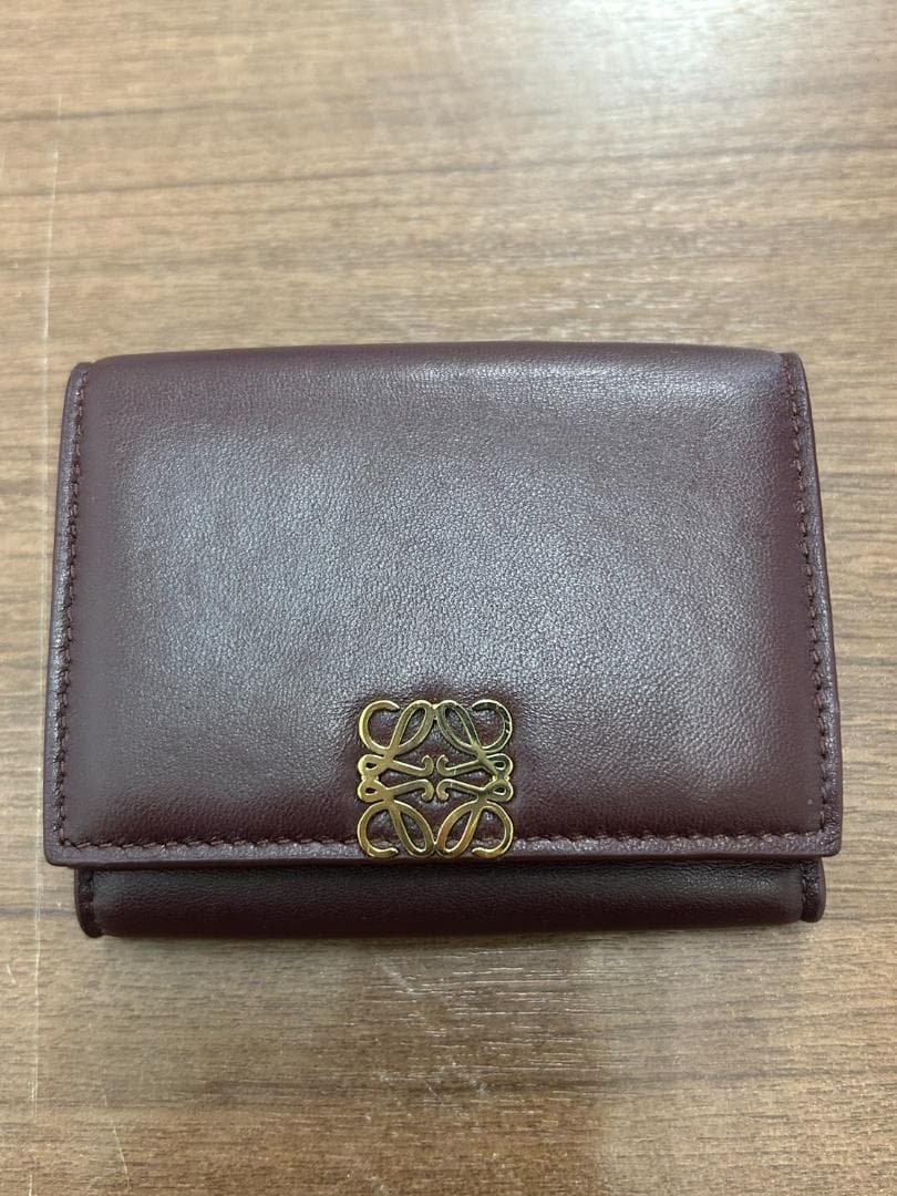 ア*ス様 【Ｃ】★LOEWE ロエベ　 三つ折り財布 バーガンディ★